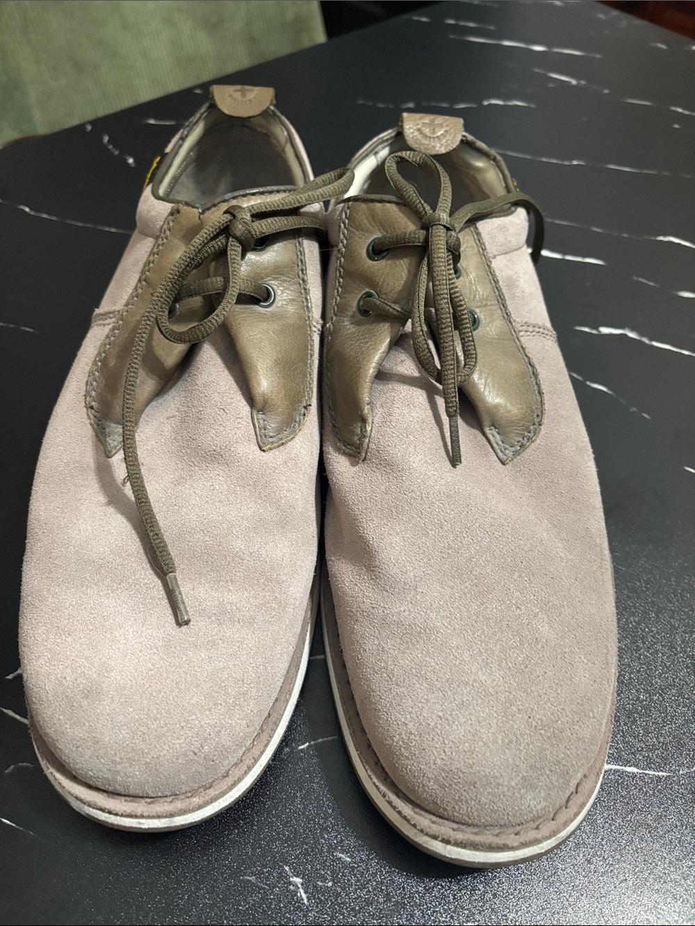 DrMartend Farris Suede Lace-Up Casual Shoes in Taupe and Olive sneakers